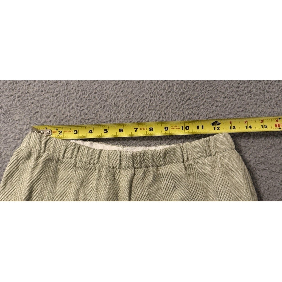 Attersee Green White Obstract Linen / Cotton Blend Shorts Size Xs — image 5 of 6